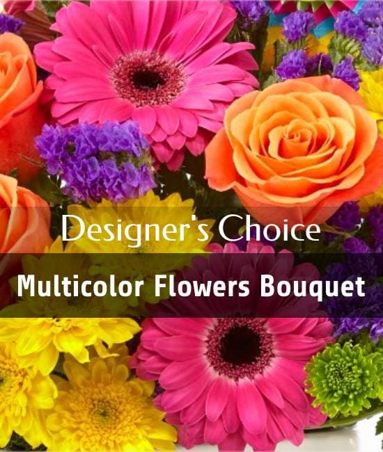 Choix du fleuriste - Bouquet teintes multicolores