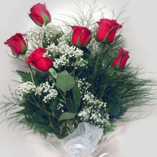 Six roses traditionnelles