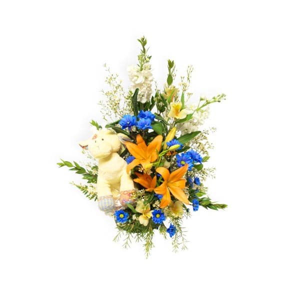 Bouquet nouvelle vie avec ourson