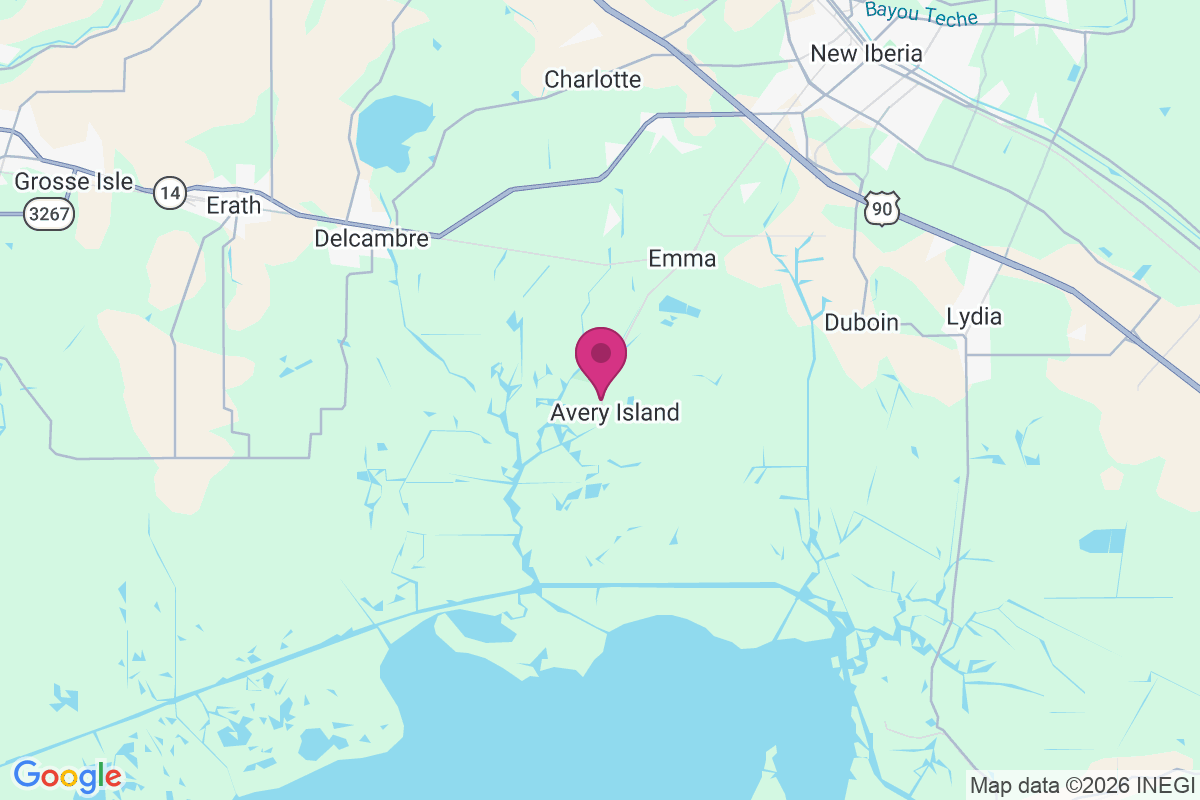 Carte de Avery Island