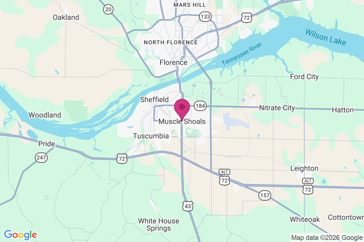 Carte de Muscle Shoals