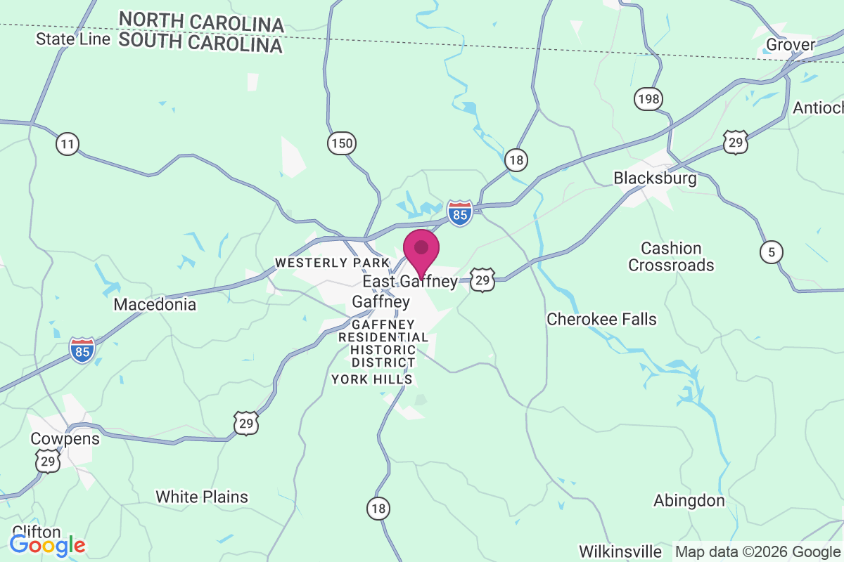 Carte de East Gaffney