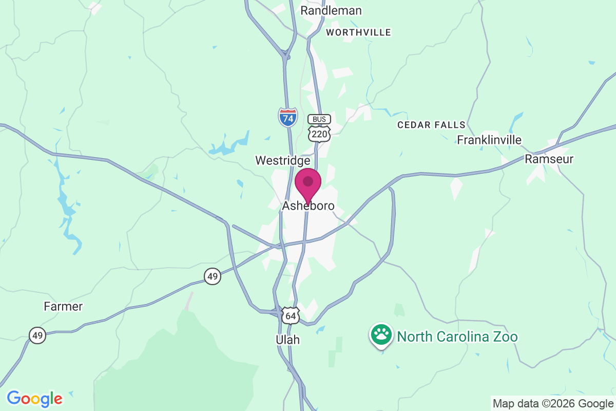 Carte de Asheboro