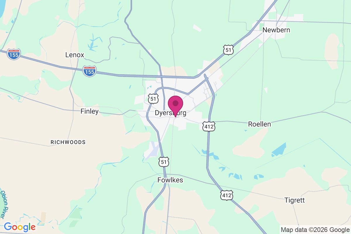 Carte de Dyersburg