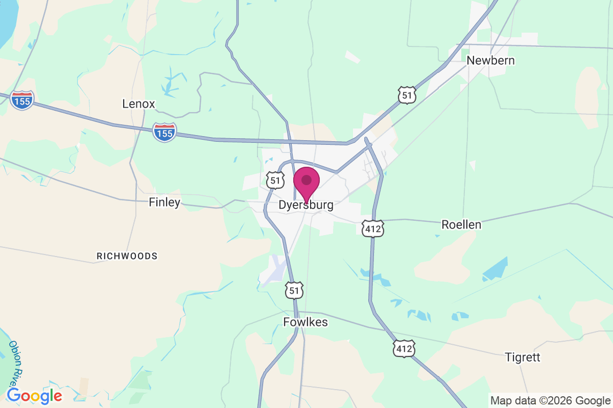 Carte de Dyersburg