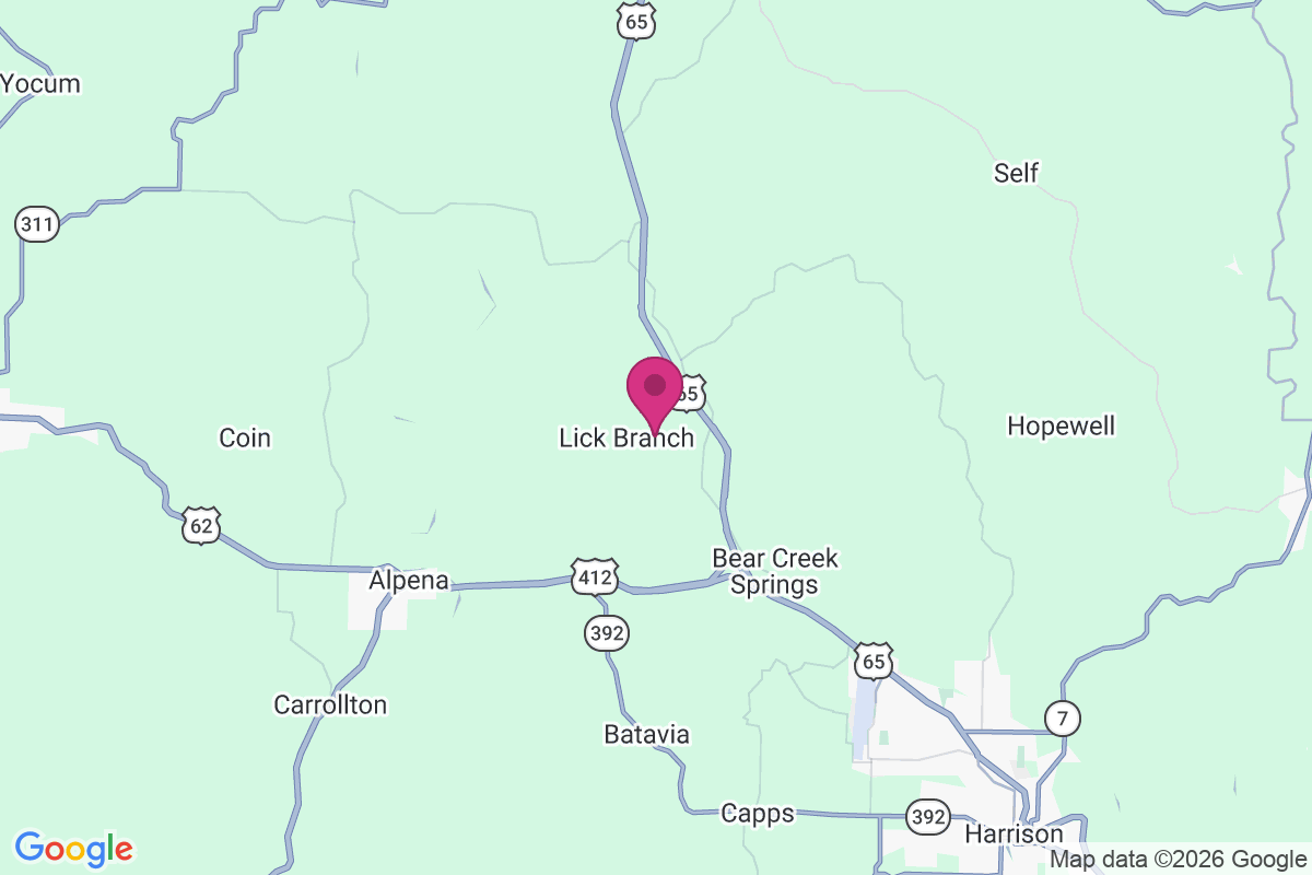 Carte de Lick Branch