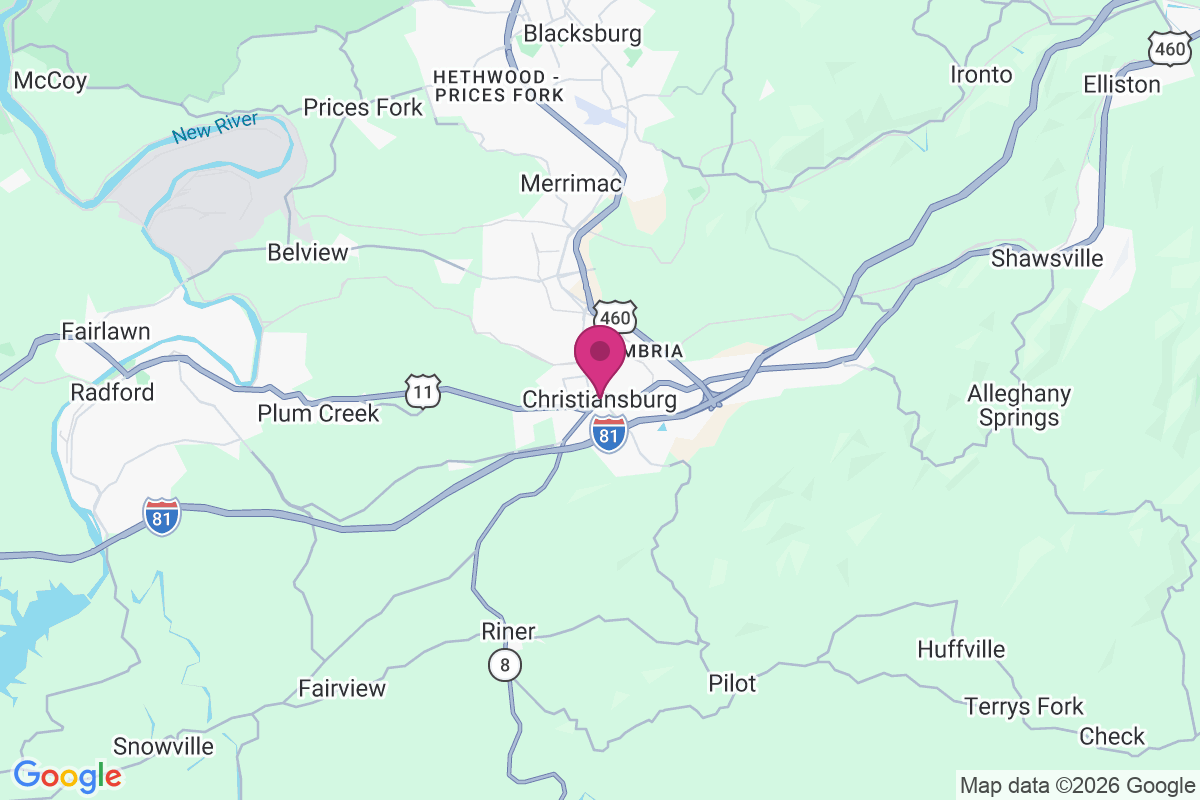Carte de Christiansburg