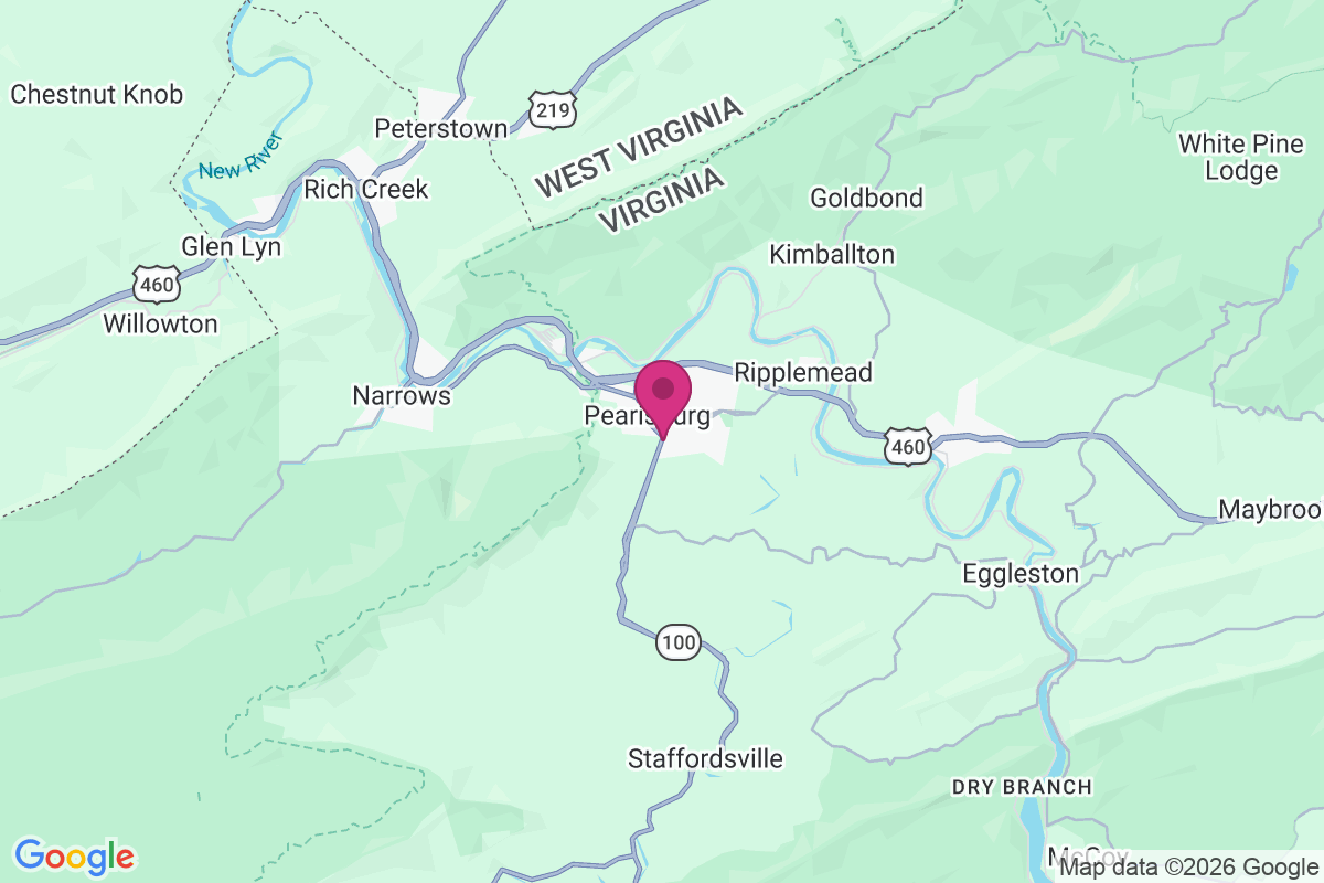 Carte de Pearisburg