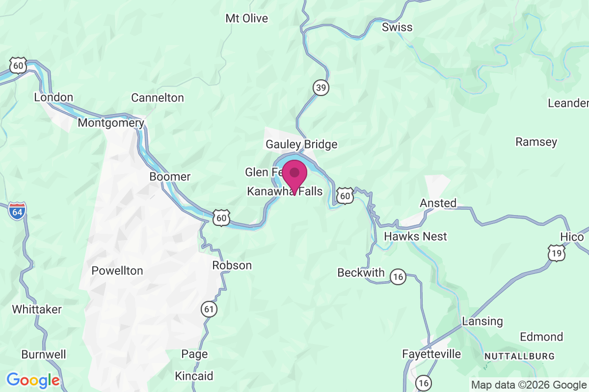 Carte de Kanawha Falls