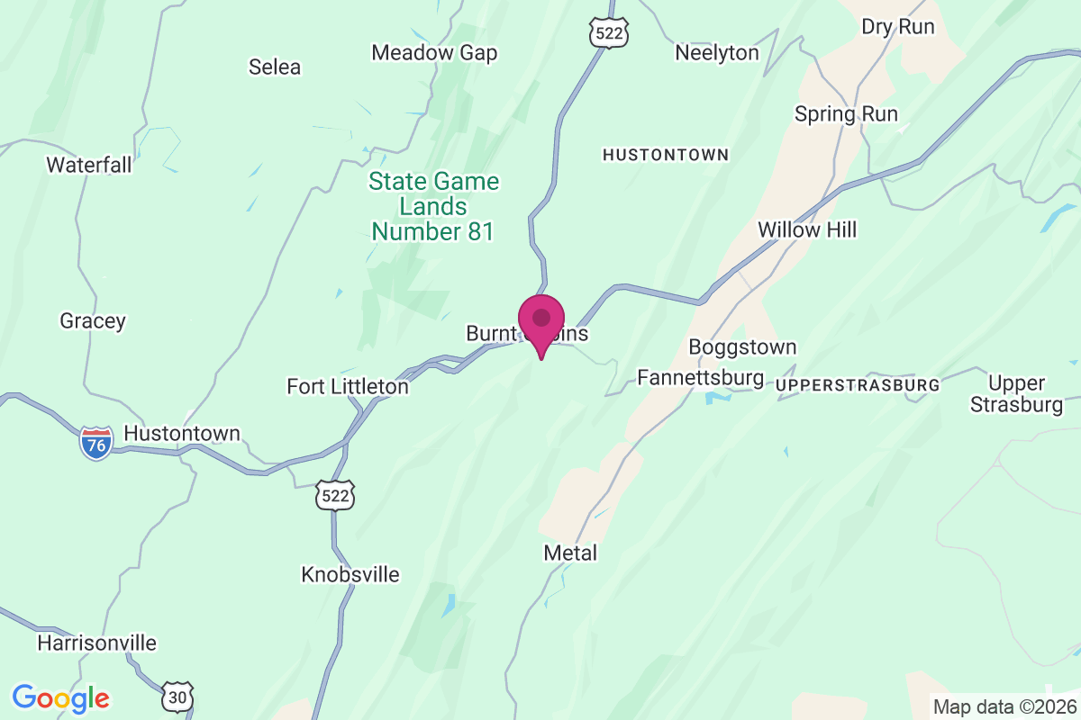 Carte de Burnt Cabins