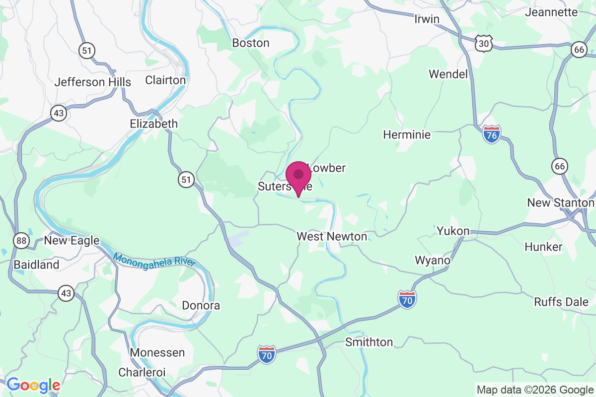Carte de Sutersville