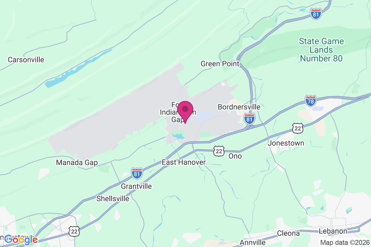 Carte de Fort Indiantown Gap