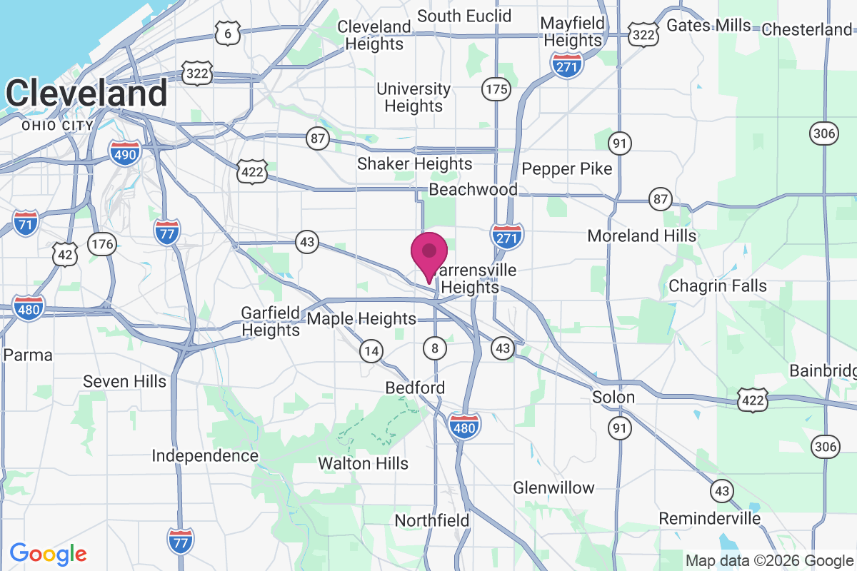 Carte de Warrensville Heights