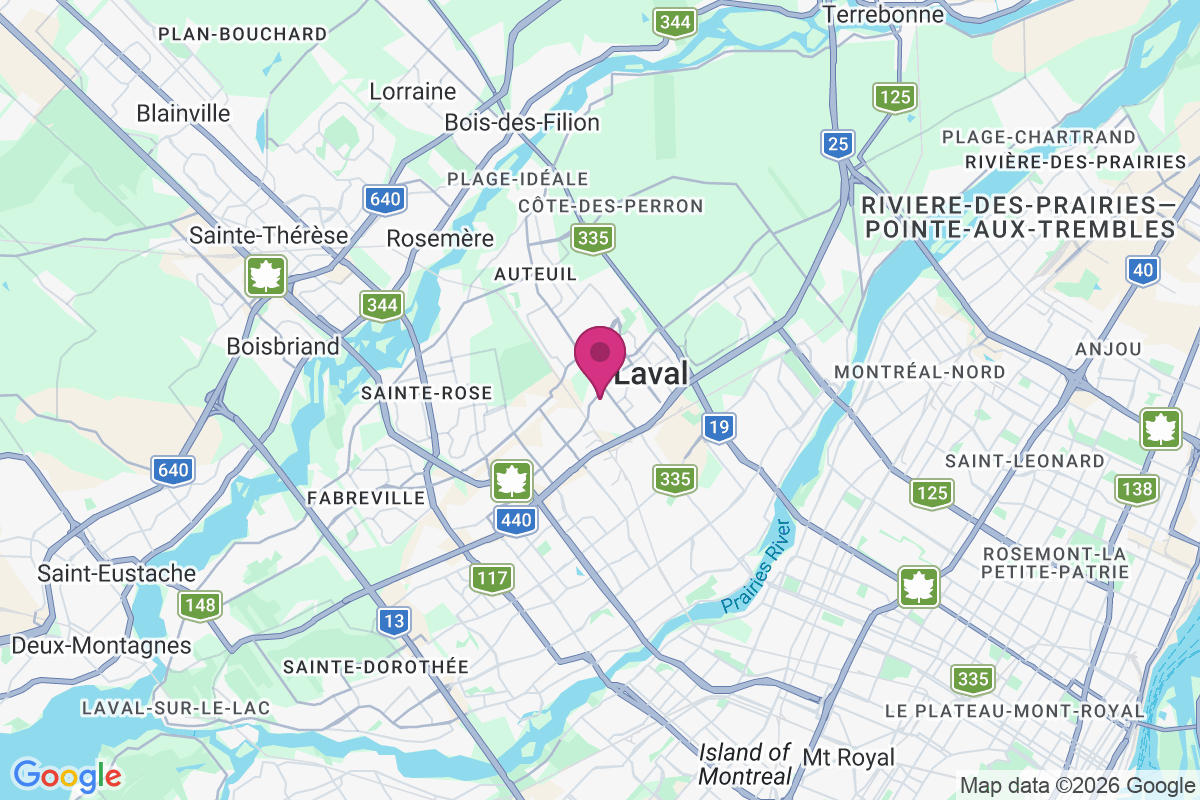 Carte de Saint Elzéar de Laval