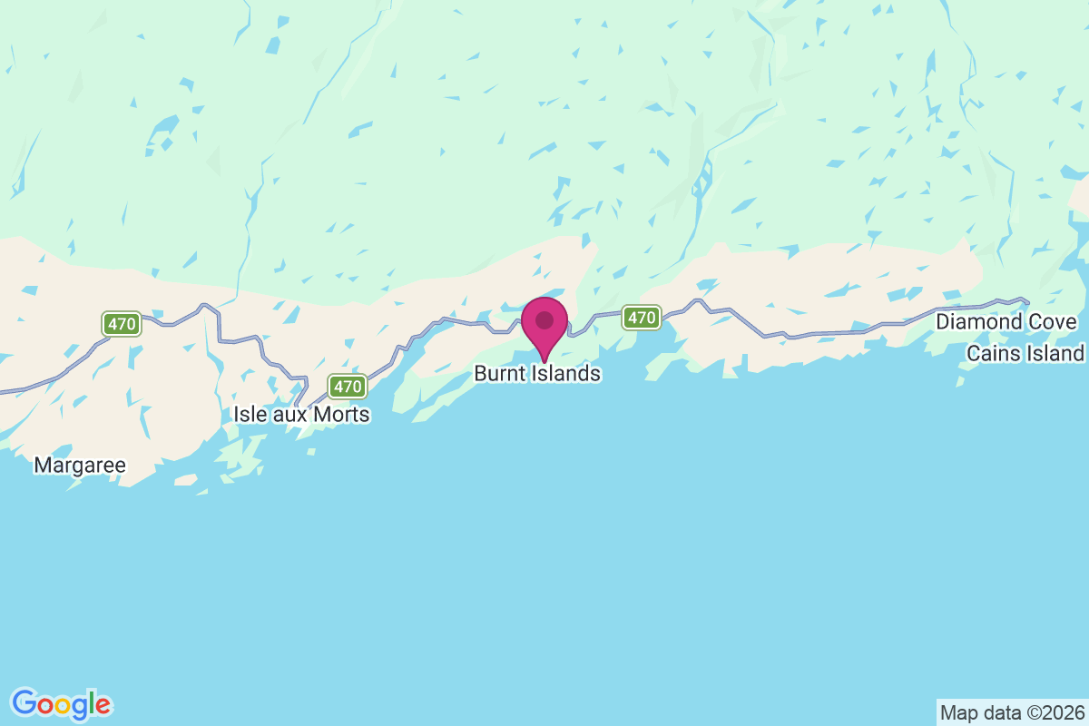 Carte de Burnt Islands