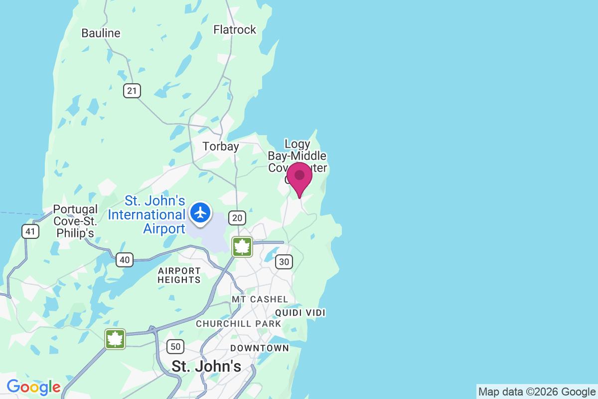Carte de Logy Bay-Middle Cove-Outer Cove